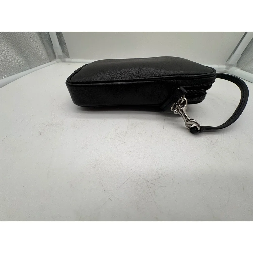 Coach Vintage Black Leather Digi Cam Pouch Phone Case Wristlet Y2K Multi-Use